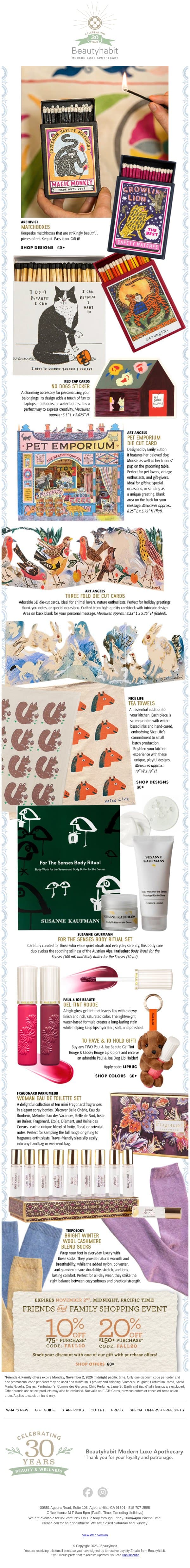 A Magic Monkey, Cool Cats + A Menagerie Of Gifts! email from Beautyhabit screenshot