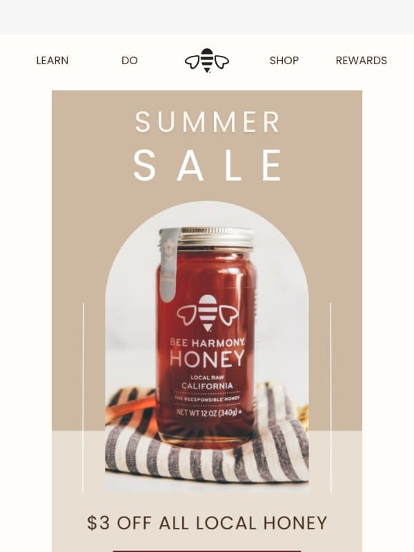 Get $3 off all local honey! π»π―π email from Bee Harmony