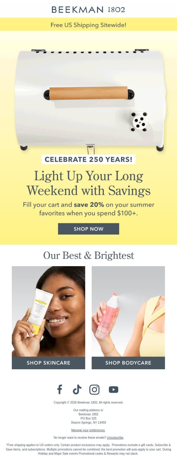 Our 4th of July Sale Starts Now ๐บ๐ธ ๐ญ email from Beekman 1802 (small-batch segment) screenshot