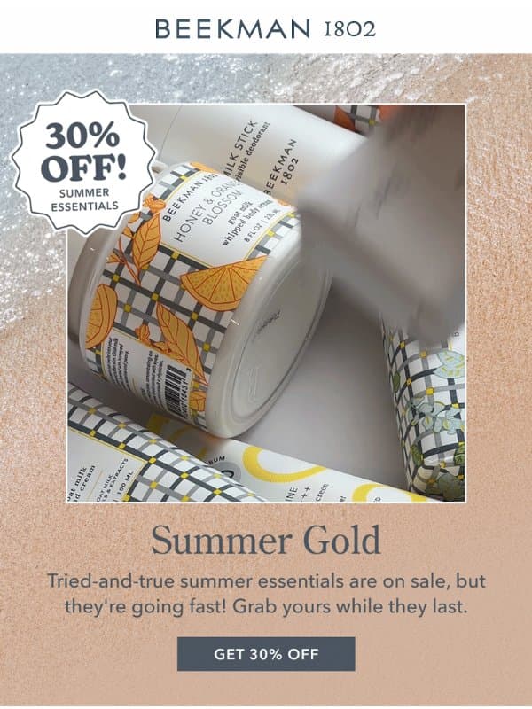 Stock Up on Bestsellers for Summer! ๐๏ธ email from Beekman 1802 (small-batch segment)