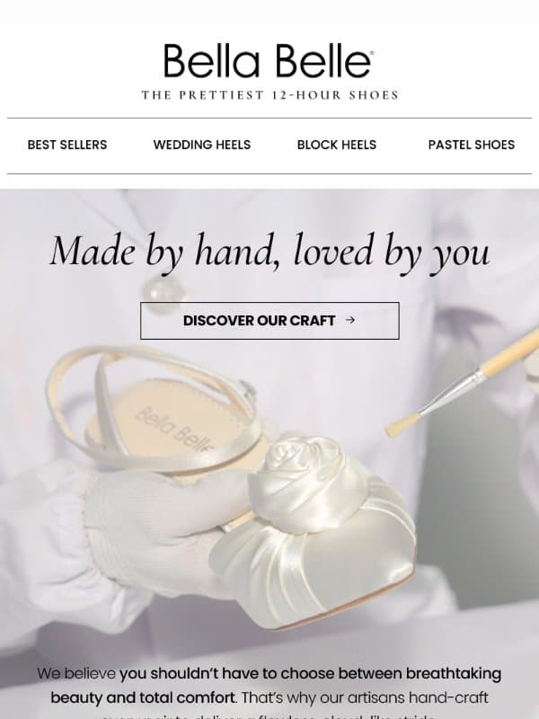 Step inside the atelier 👠 email from Bella Belle Shoes
