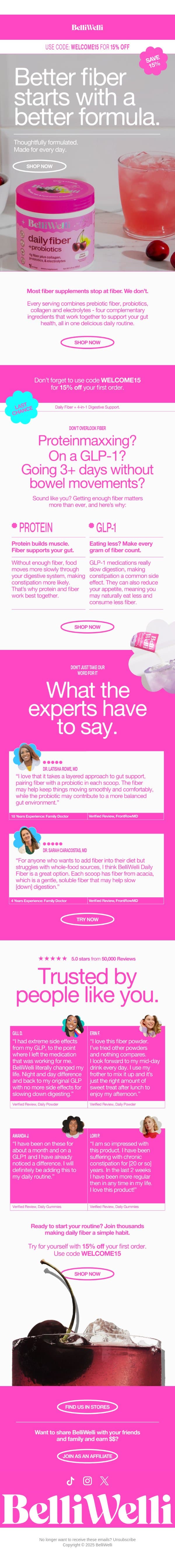 Don't miss your 15% OFF email from BelliWelli screenshot