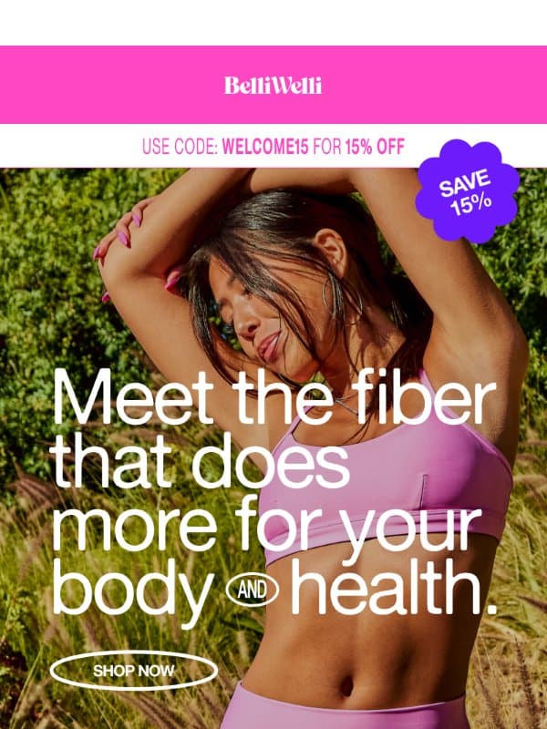 Support your gut with 15% OFF email from BelliWelli