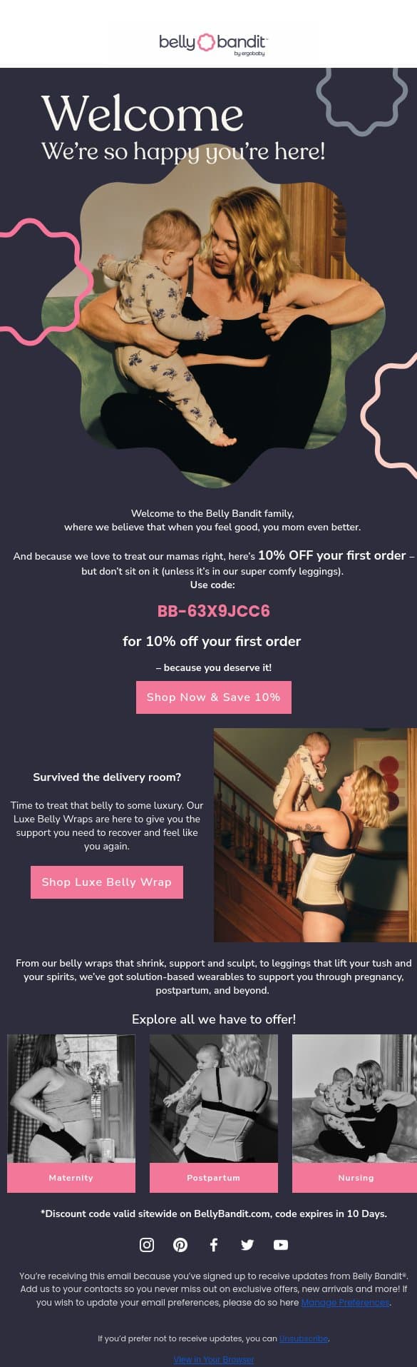 10% off Inside! email from Belly Bandit screenshot