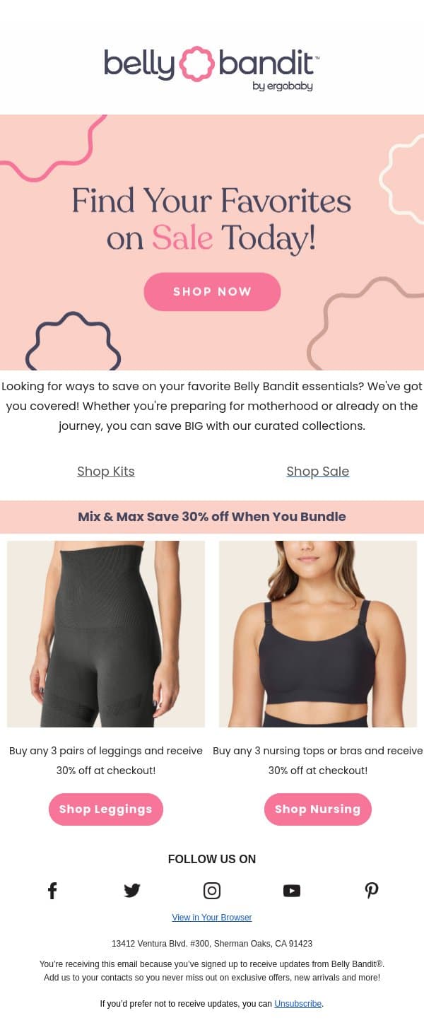 It's Your Lucky Day! email from Belly Bandit screenshot