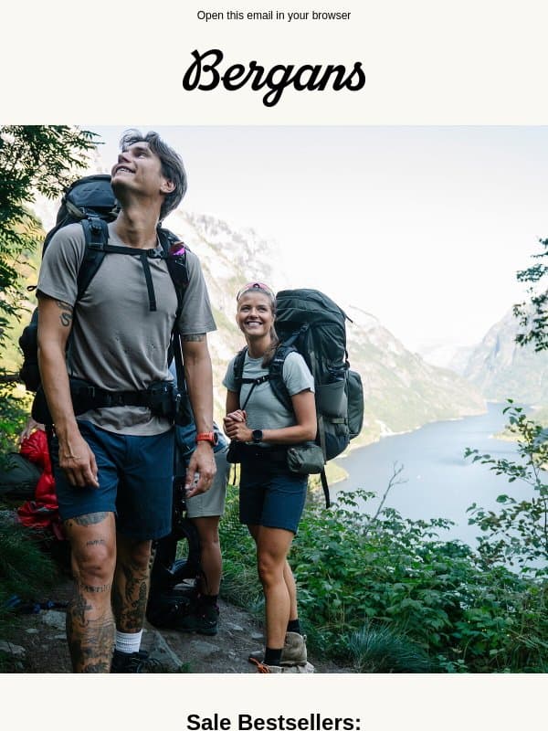 Don't miss out on these summer favorites! email from Bergans