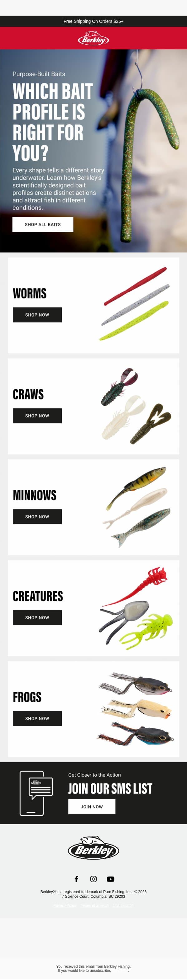 Which Bait Profile Is Right For You? 🪱 email from Berkley Fishing screenshot