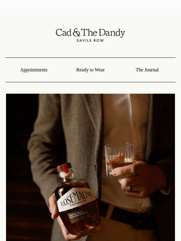 WHISKY TASTING, TONIGHT, 7PM, 7-8 SAVILE ROW email from Bespoke Atelier (example: Cad & The Dandy)