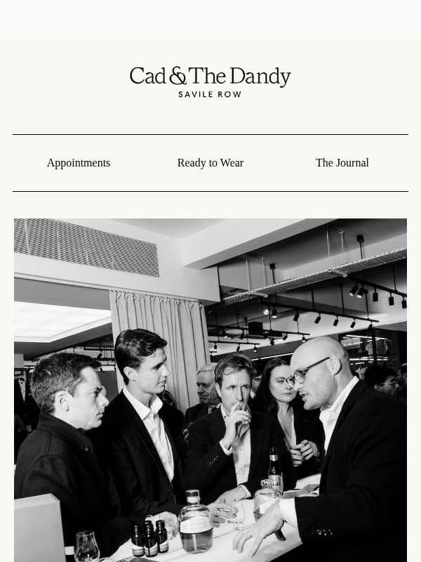 A night to savour. email from Bespoke Atelier (example: Cad & The Dandy)