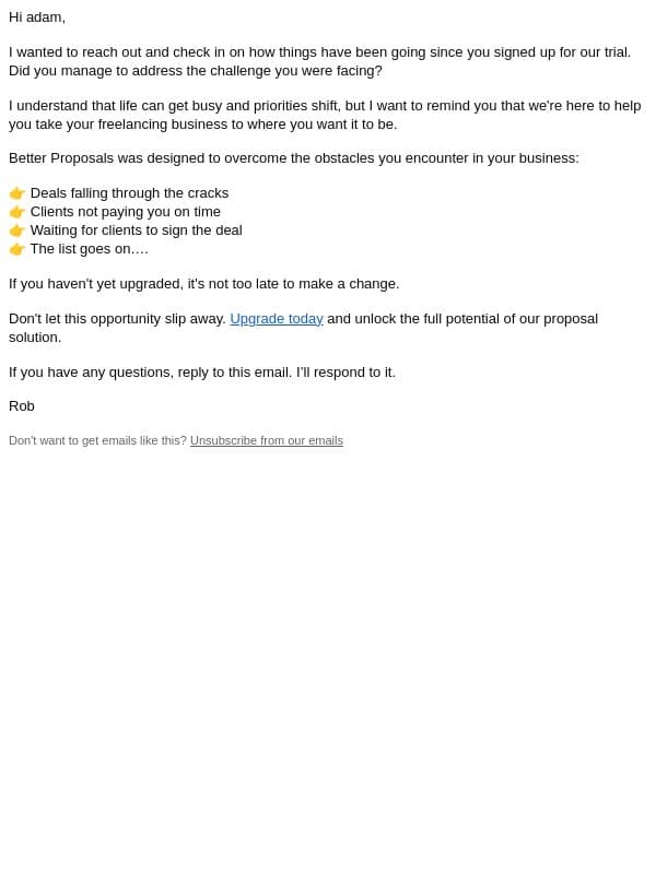 Here’s the solution you wanted email from Better Proposals