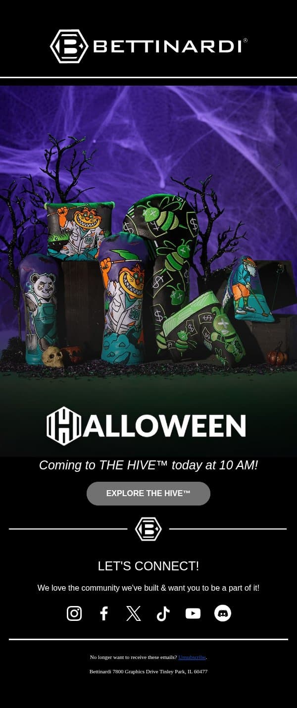 Halloween Takes Over THE HIVE™ Today! 🎃 email from Bettinardi Golf screenshot