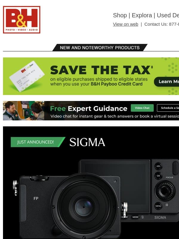 Sigma FP2 + New Gear from Leica, Ricoh, Canon & More! email from B&H Photo Video Pro Audio