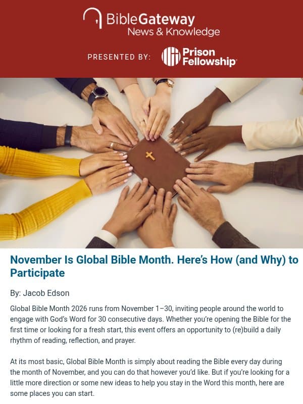 A Whole Month Dedicated to God's Word 📖 email from Bible Gateway