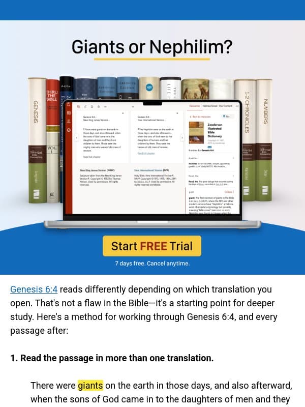 Giants or Nephilim? email from Bible Gateway