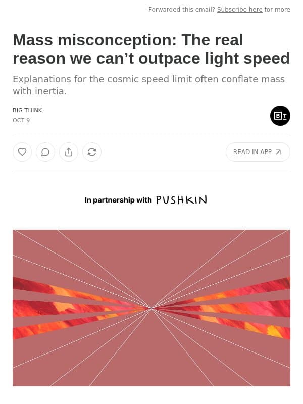 Mass misconception: The real reason we can’t outpace light speed email from Big Think