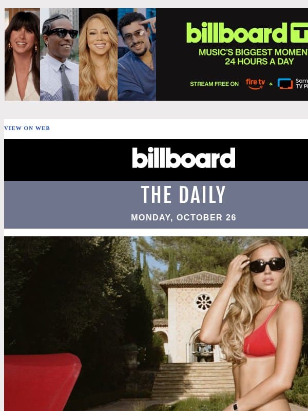 Tate McRae’s ‘Housewife’ Debuts at No. 1 on Billboard Global Charts email from Billboard