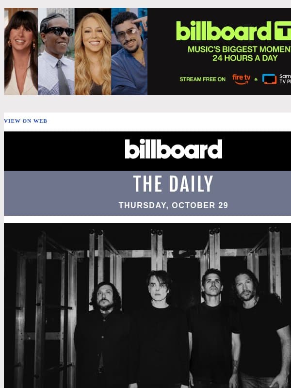 Will My Chemical Romance Score Its First No. 1 Album Next Week (With a 20-Year-Old Album)? email from Billboard