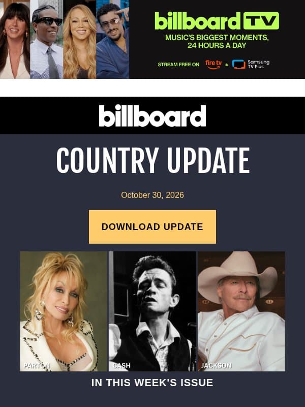Dolly Parton, Johnny Cash, Alan Jackson Museums Lead Next Wave Of Artist Attractions email from Billboard