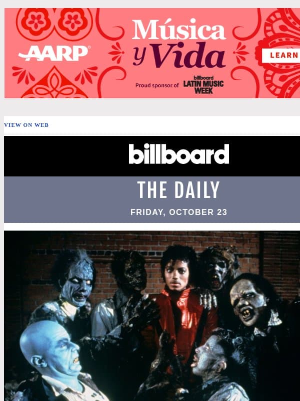 Will We Get Our First Seasonal Halloween No. 1 of the Century This Year? 'Thriller,' 'Dracula' & The Spookiest Hot 100 Race Ever email from Billboard