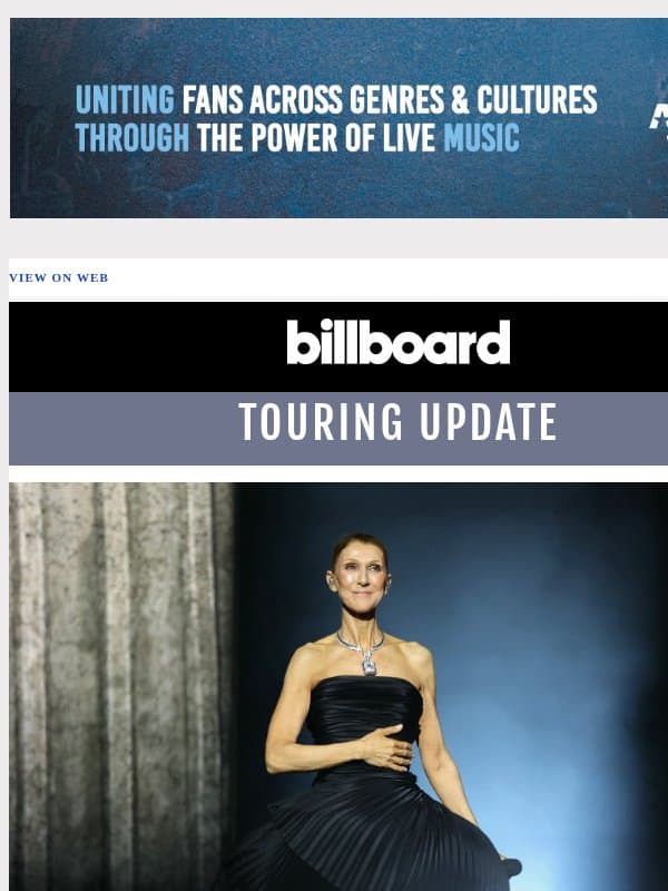 Celine Dion Makes Record Comeback in Paris, How Singapore’s F1 Grand Prix Became the 'Coachella of Asia,' and More in This Week's Touring Update email from Billboard