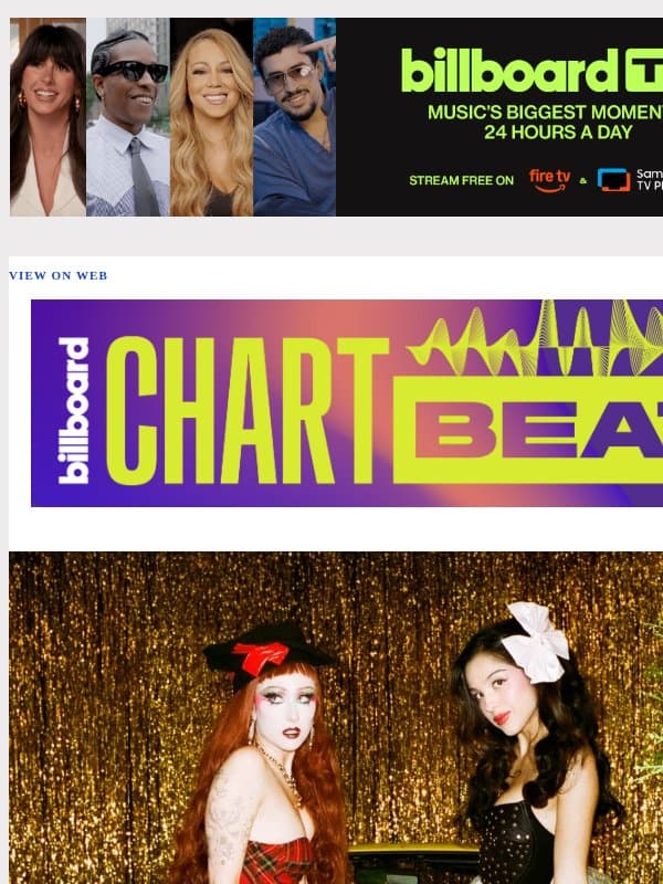 Billboard Chart Beat: Tate McRae, Olivia Rodrigo, Chappell Roan & More Highlights This Week email from Billboard