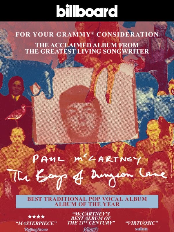 "Masterpiece" ★★★★ | PAUL McCARTNEY – 'THE BOYS OF DUNGEON LANE' | FOR YOUR GRAMMY® CONSIDERATION email from Billboard
