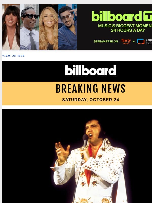 Anthropic Sued For Stealing Elvis Presley Music to Train AI: 'Deeply Protective of These Iconic Songs' email from Billboard
