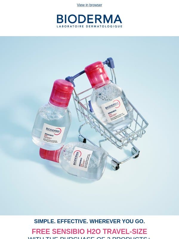 Free Sensibio H2O travel-size — with the purchase of 2 products+ email from Bioderma