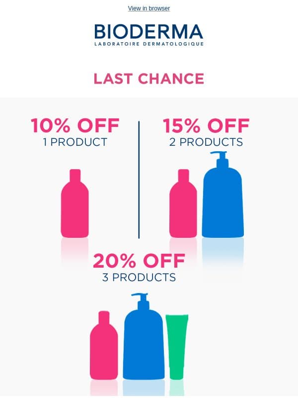 DON'T MISS OUT: Memorial Day Sale ends today! email from Bioderma