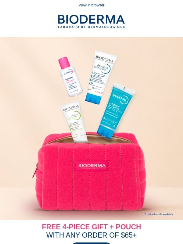 Traveling soon? Take your skincare routine to go email from Bioderma
