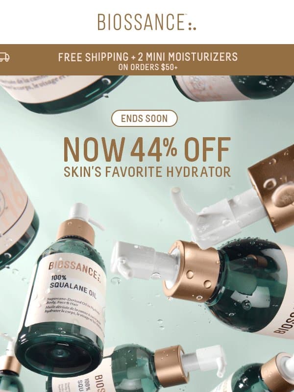 44% off + 2 FREE gifts ends soon❗️ email from Biossance