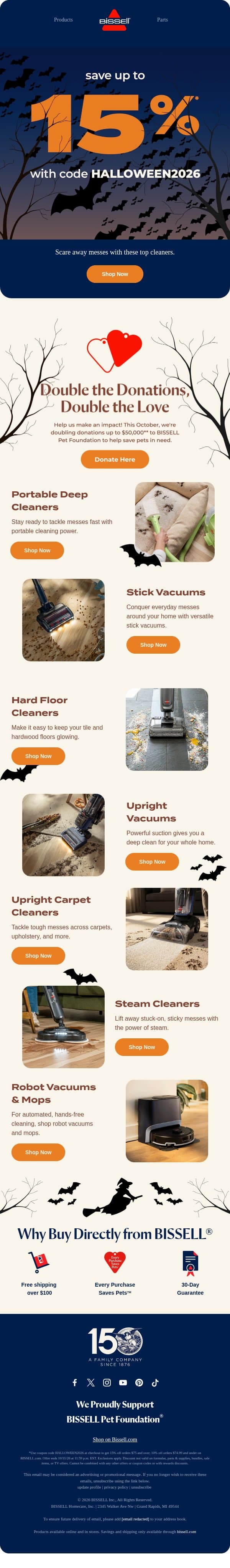 Get Ready for Spooktacular Deals! π email from Bissell screenshot