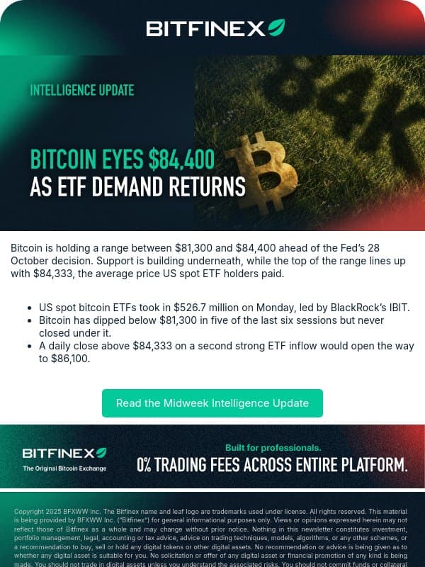 Can bitcoin clear the price ETF holders paid? email from Bitfinex
