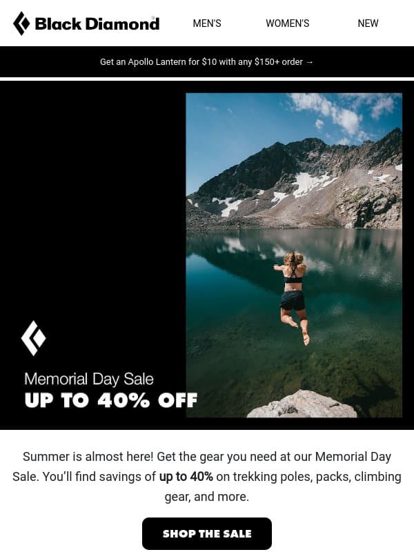 2 Days Left: Up to 40% Off email from Black Diamond Equipment
