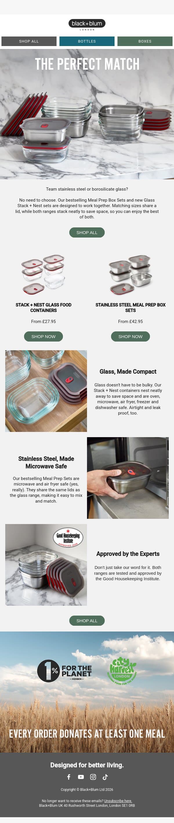 Meal prep has a new best friend email from Black+Blum screenshot