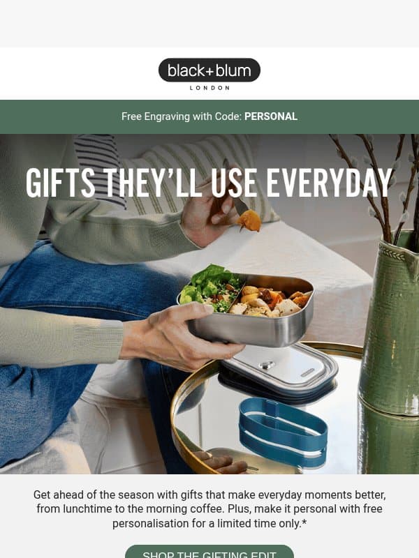 Get a head start on gifting email from Black+Blum