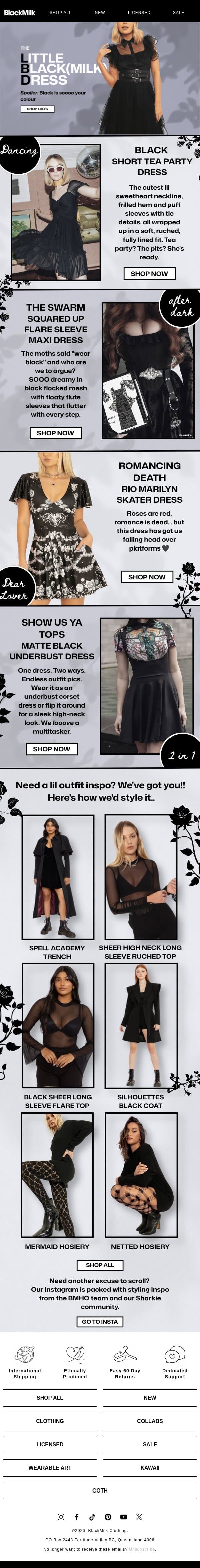 π¨ Attention: LBD lovers π€ email from BlackMilk Clothing screenshot