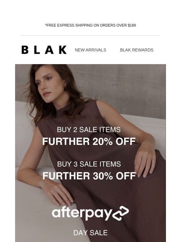 Afterpay Day Sale Starts Now π₯ email from Blak