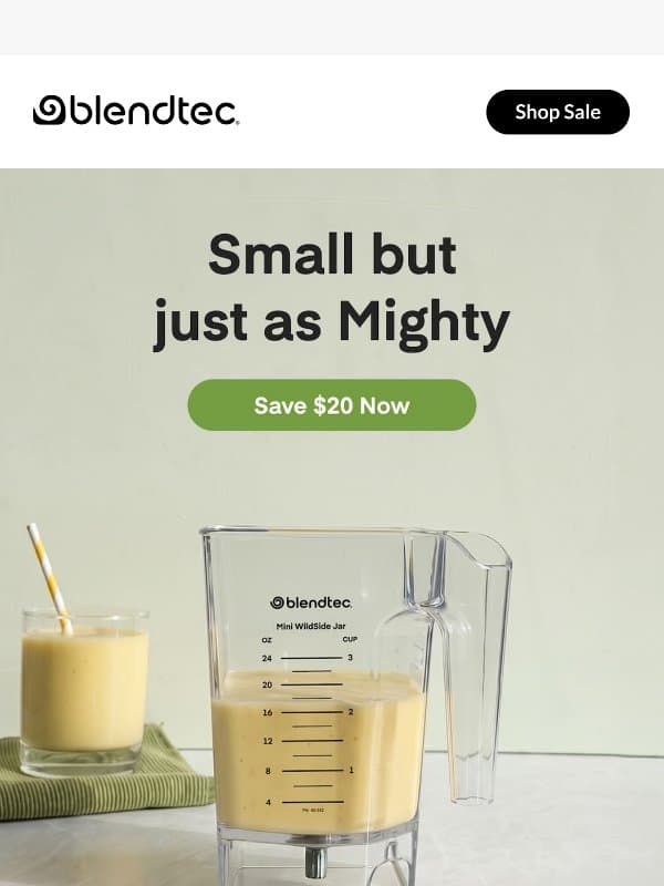 Shop Our Short Sale for Our Mini Jar! email from Blendtec