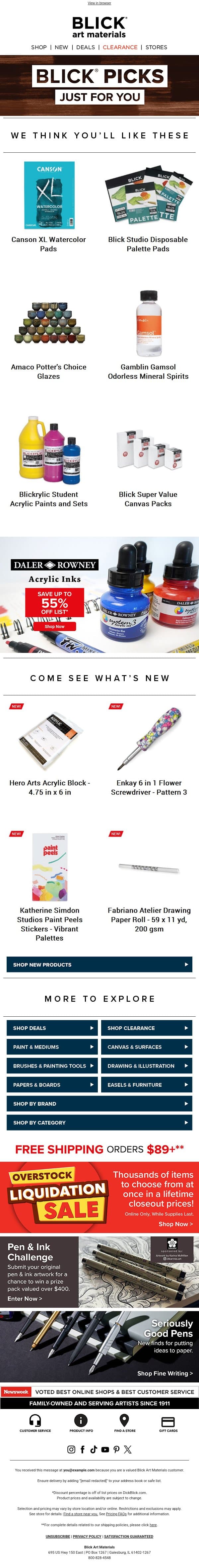 Crisp Air, Fresh Supplies 🍁 email from Blick Art Materials screenshot