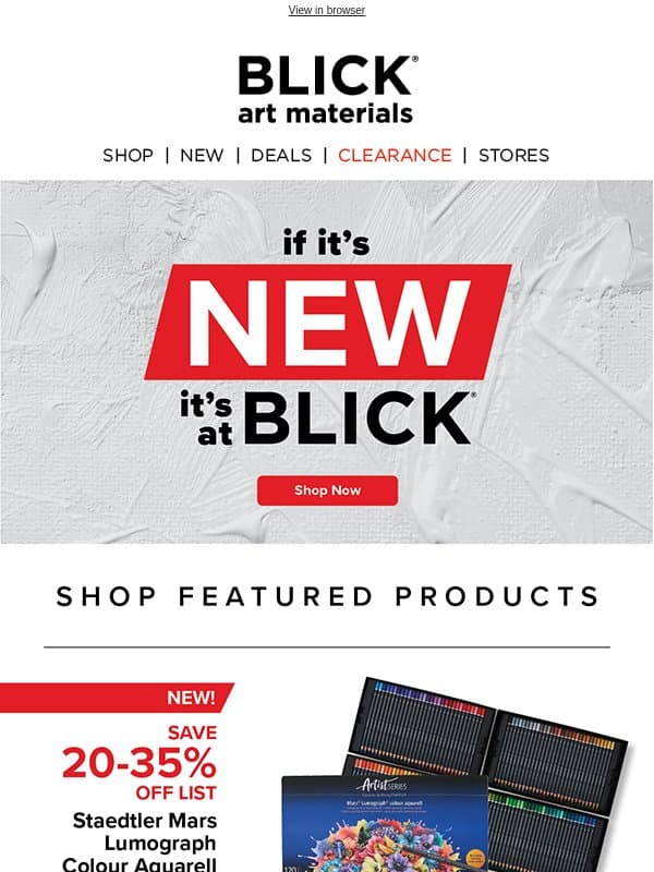 NEW at Blick — Check It Out 👀 email from Blick Art Materials
