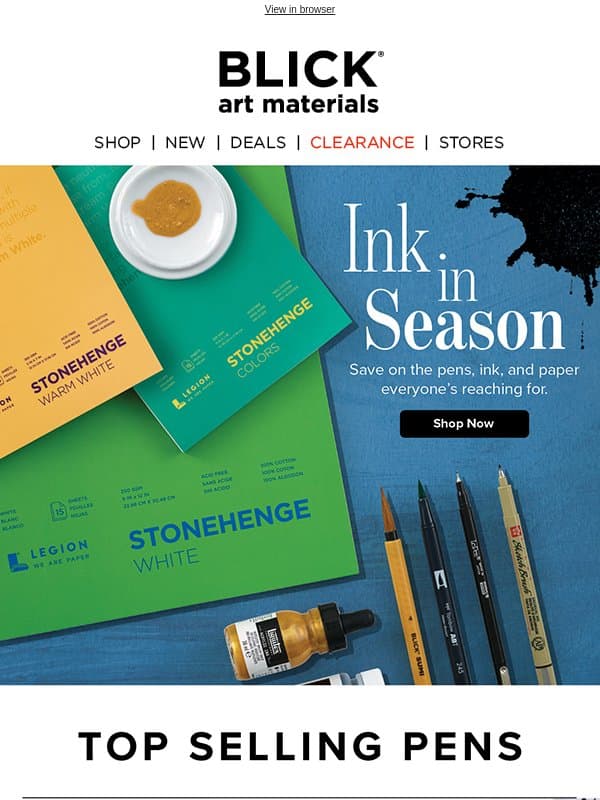 Itโs Ink Weather โ๏ธ๐ค email from Blick Art Materials