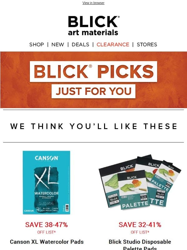 A Fresh Season of Inspiration 🎨 email from Blick Art Materials