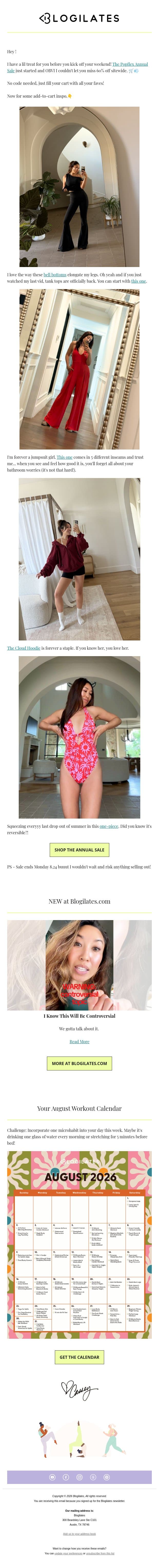 Popflex Annual Sale! Let's gooo πββοΈπ email from Blogilates screenshot