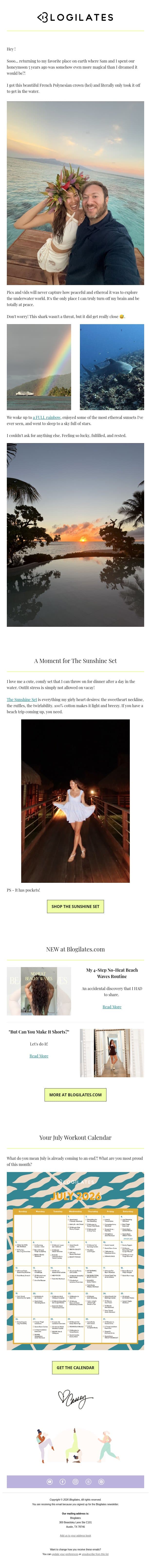 The moment nature said WATCH ME 🌈 email from Blogilates screenshot