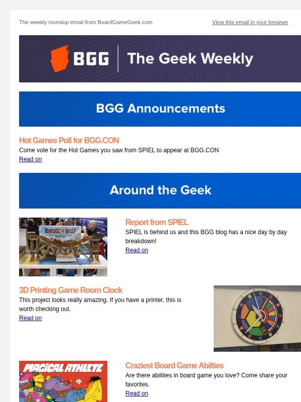 Happy Halloween! – The Geek Weekly Issue #641 email from Board Game Geek