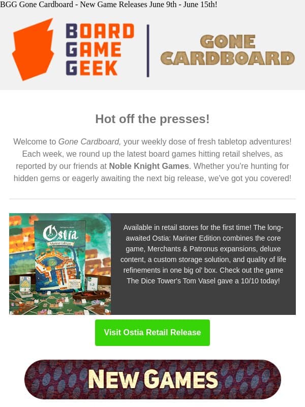 BGG Gone Cardboard - New Game Releases Aug 18th - Aug 24th! email from Board Game Geek