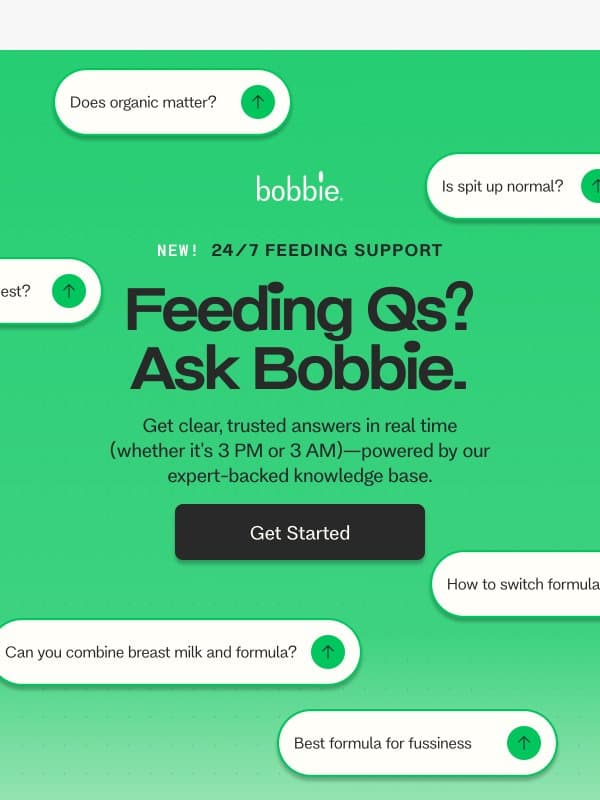 Planning ahead for feeding? We got lots of support 🫶 email from Bobbie