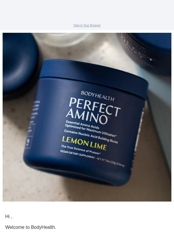 Your PerfectAmino Usage Guides email from BodyHealth PerfectAmino Electrolytes