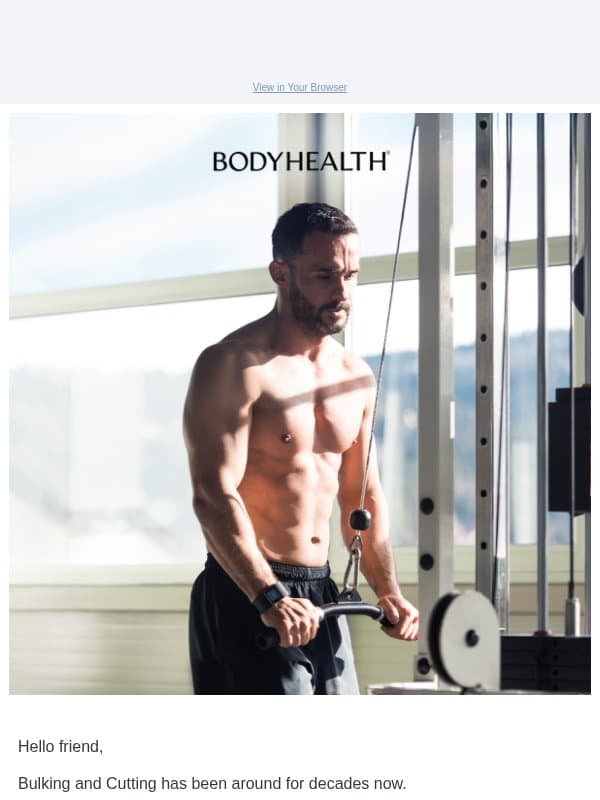 Can You Bulk Without Having To Cut? email from BodyHealth PerfectAmino Electrolytes